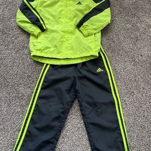 Adidas Lime Green and Grey Jacket with matching Grey Pants